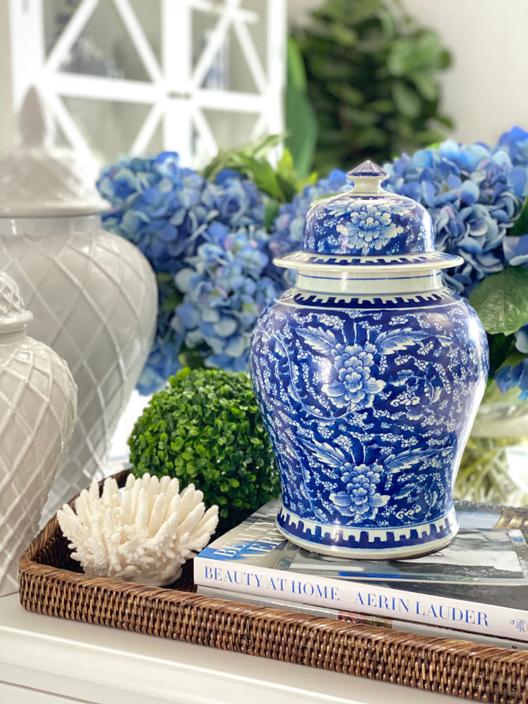 Specialty Navy Blue & White Ginger Jar