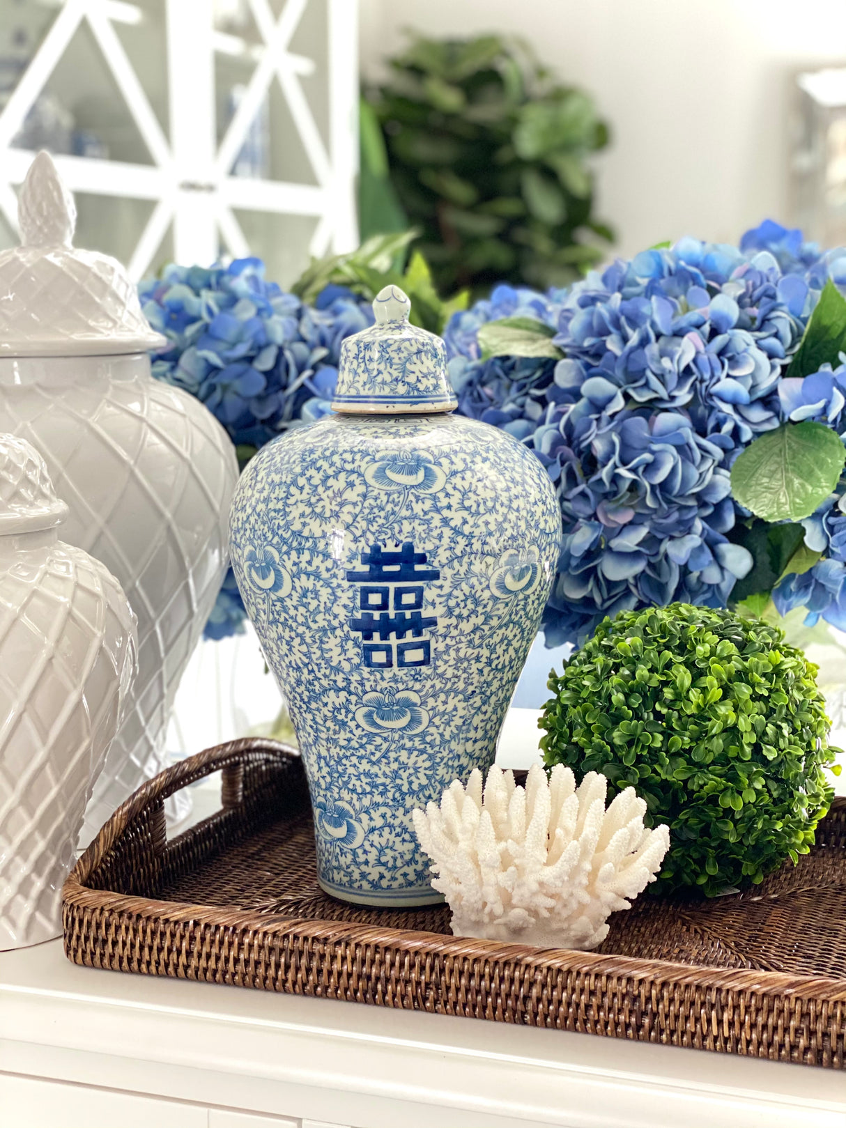 Specialty Blue & White Meiping Happiness Jar
