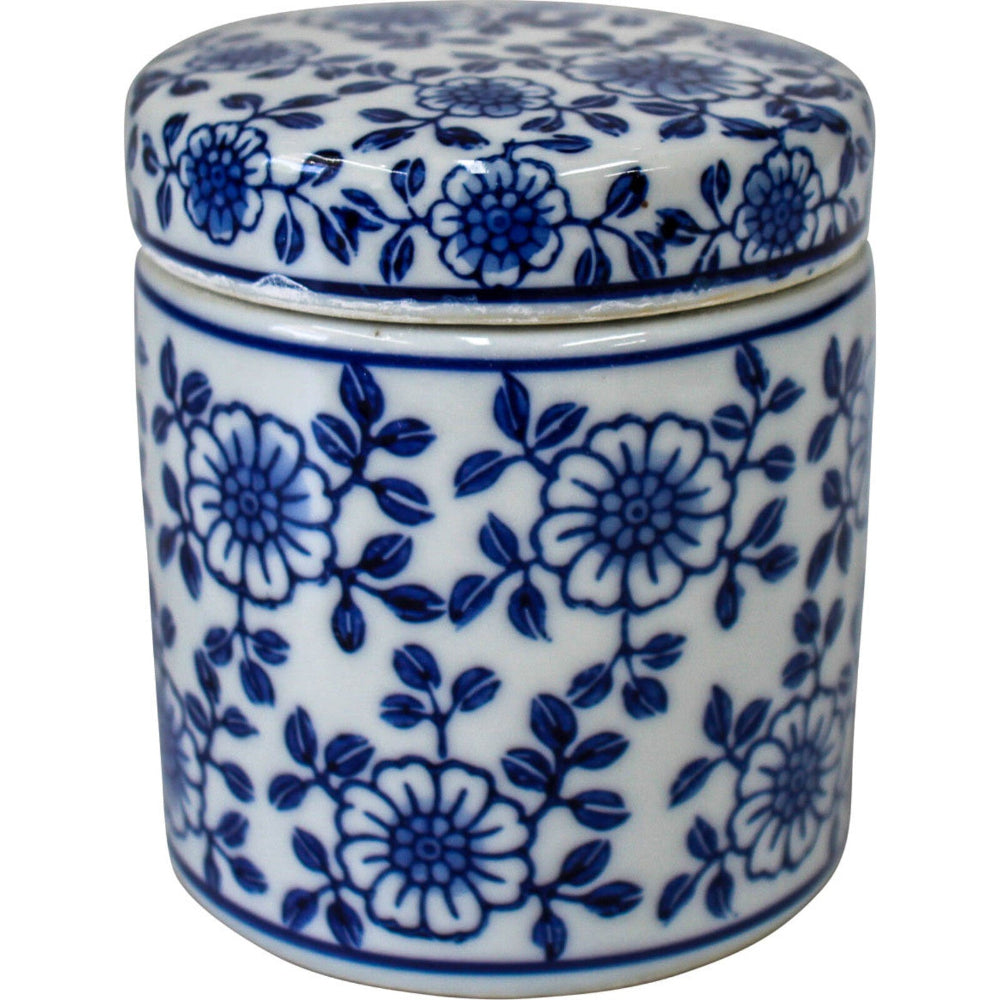 Small Blue & White Vine Canister