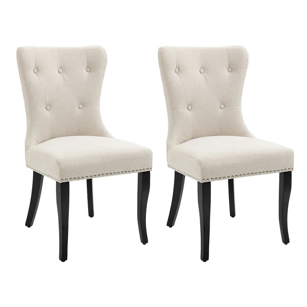 Set Of 2 Manhattan Dining Chairs In Beige