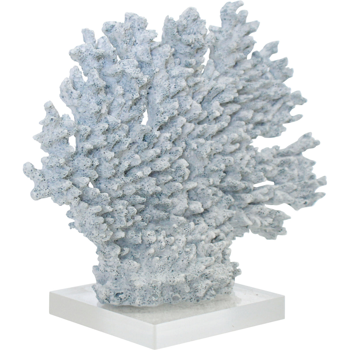 Faux Pale Blue Coral on Clear Base