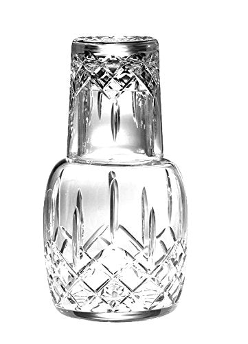 Barski Crystal Cut Glass 2 Piece Water Carafe - Diamond Patterned with Spear Design