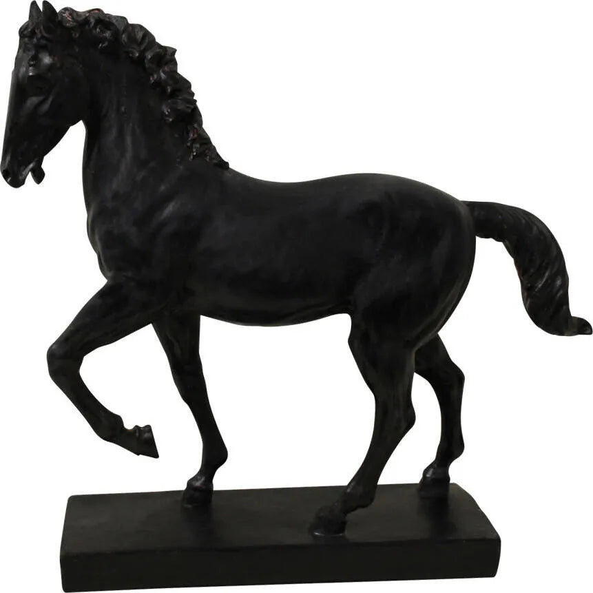 Large Obsidian Stallion Sculpture