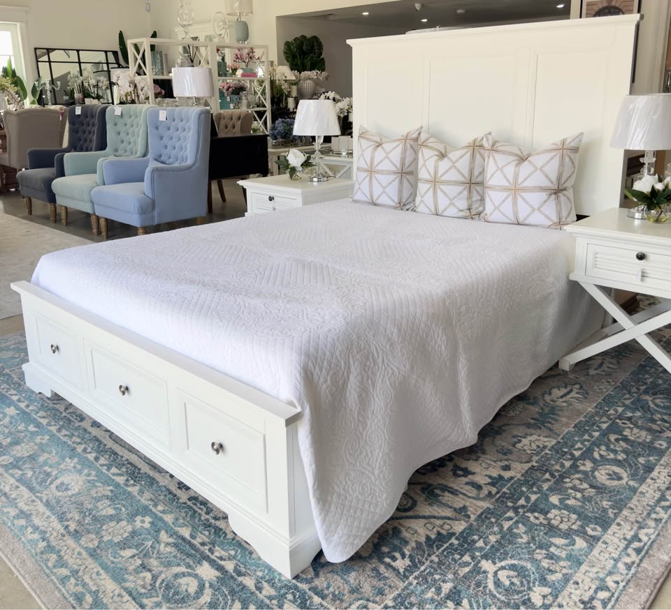 Bayview White Queen Size Bed Frame