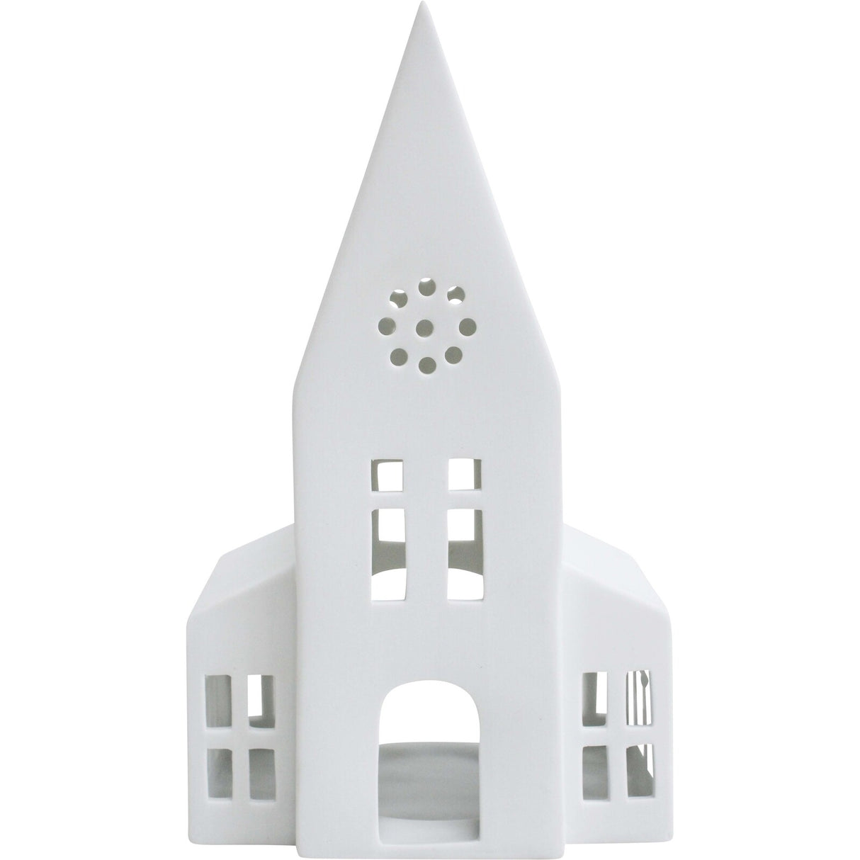 White Porcelain Church Tealight Holder