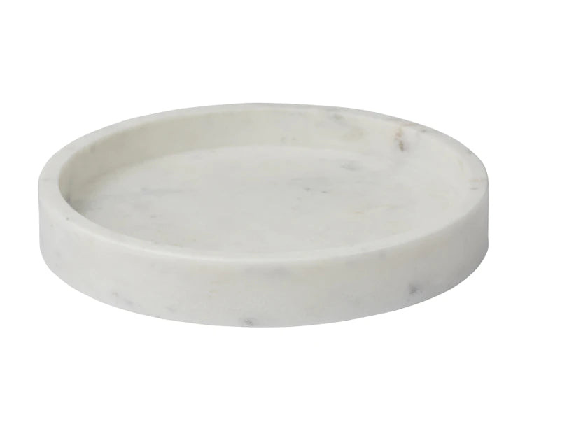 Round Cararra Marble Tray