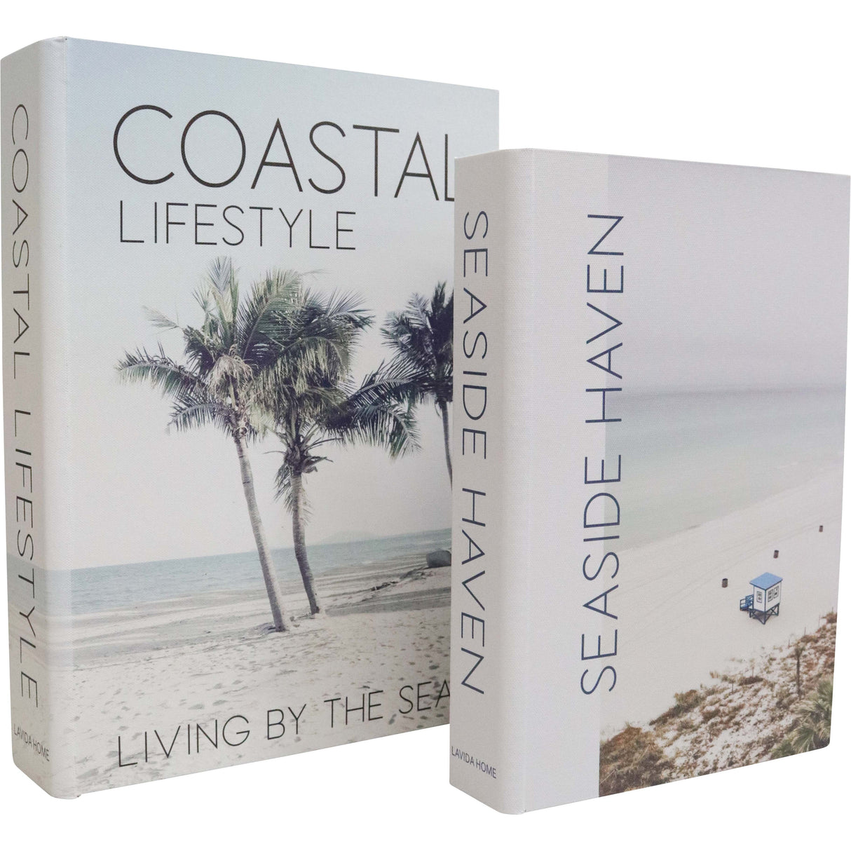 Set of 2 Large Book Boxes - Coastal Haven