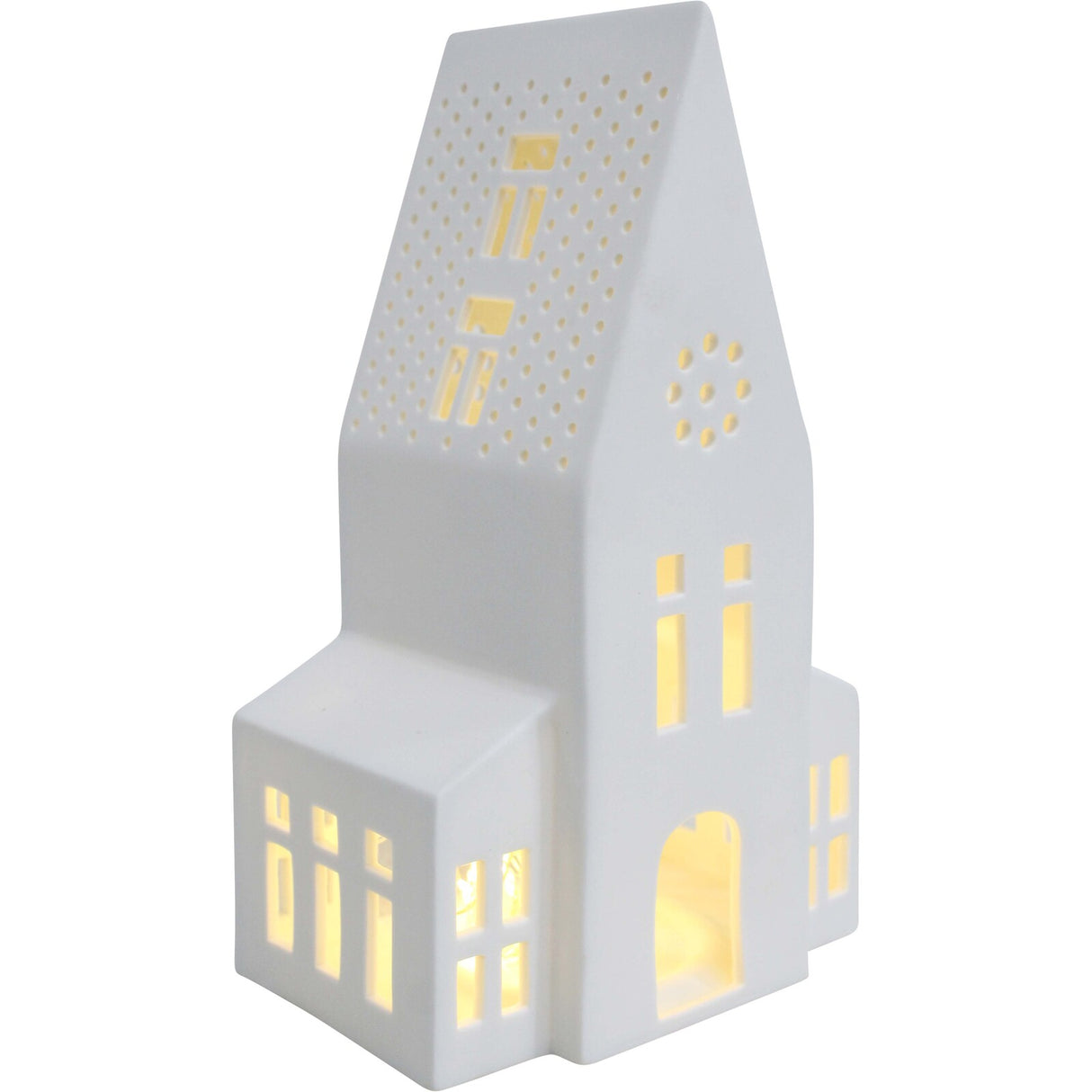 White Porcelain Church Tealight Holder