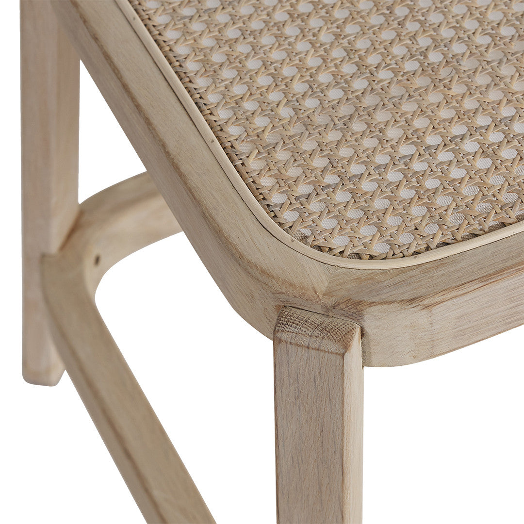 Rattan Whitewash Bench Seat