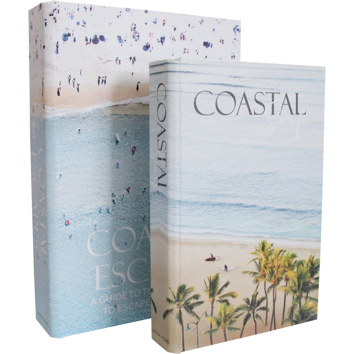Set of 2 Medium Book Boxes - Coastal Surf