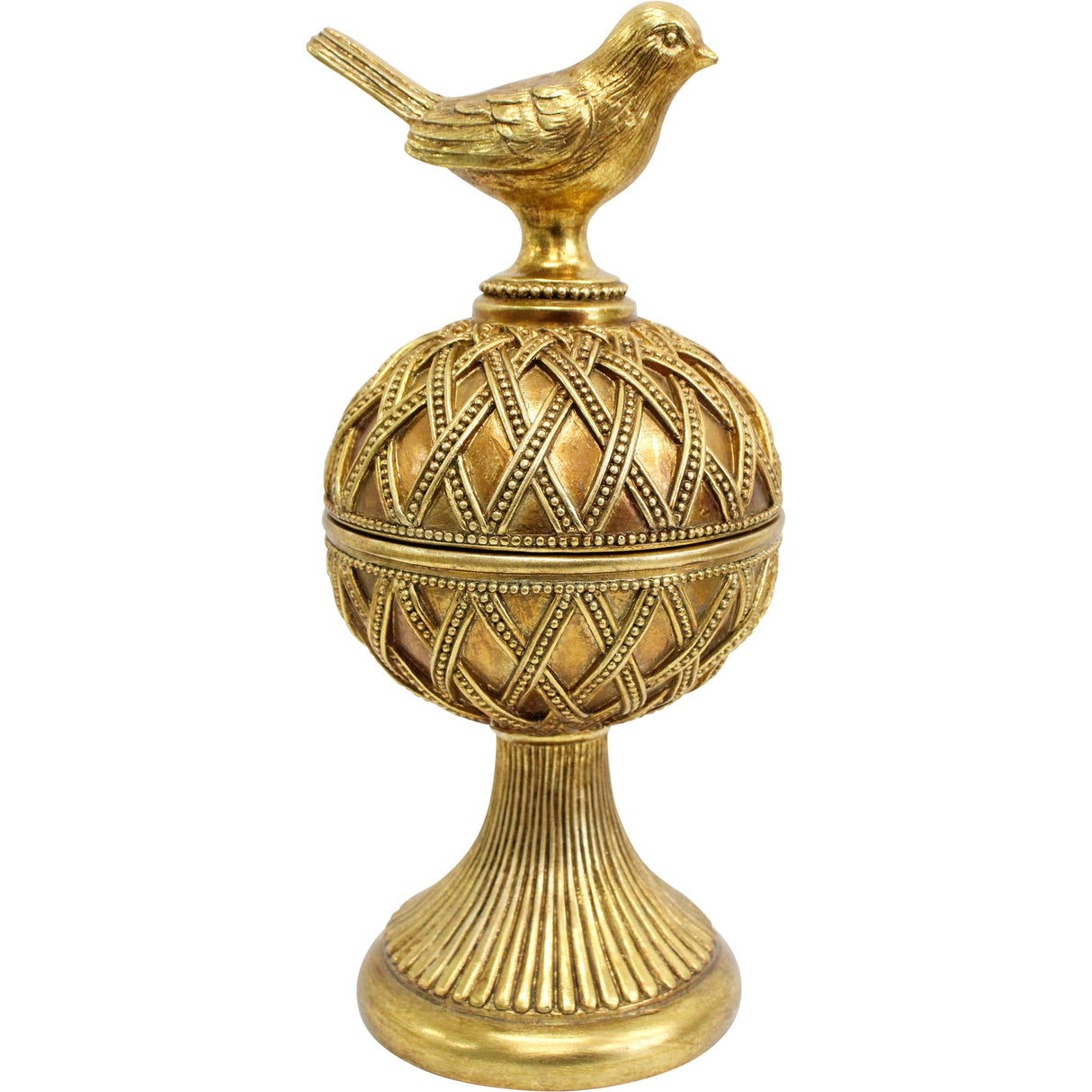 Antique Gold Bird Trinket Box