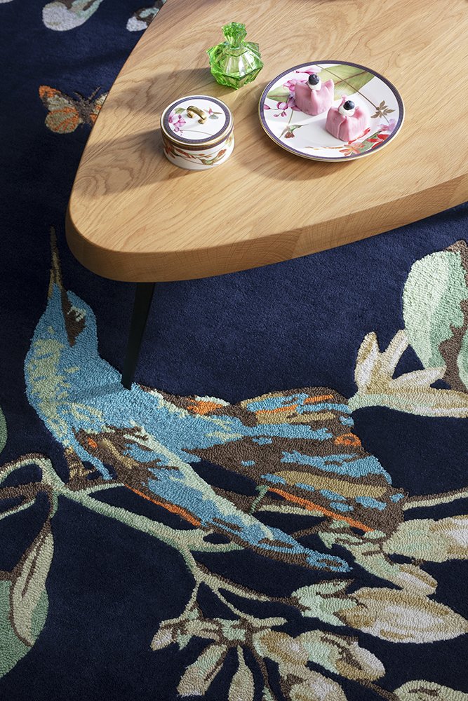 Wedgwood Hummingbird Navy Floor Rug