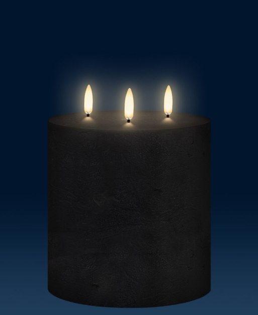 Matte Black Flameless Candle - Triple Wick