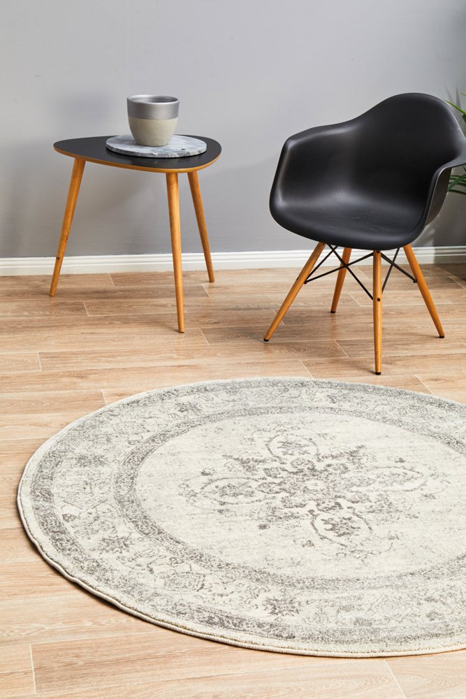 Harley Silver Round Rug