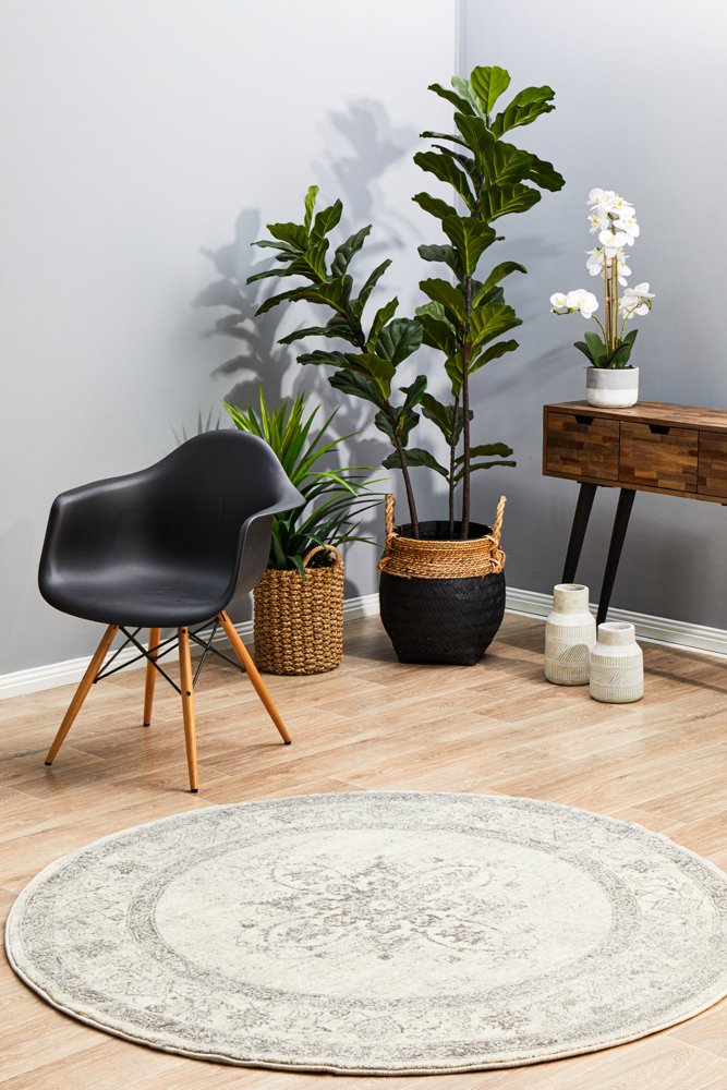 Harley Silver Round Rug