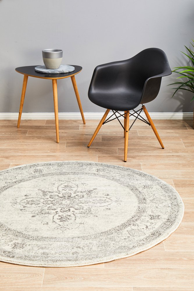 Harley Silver Round Rug