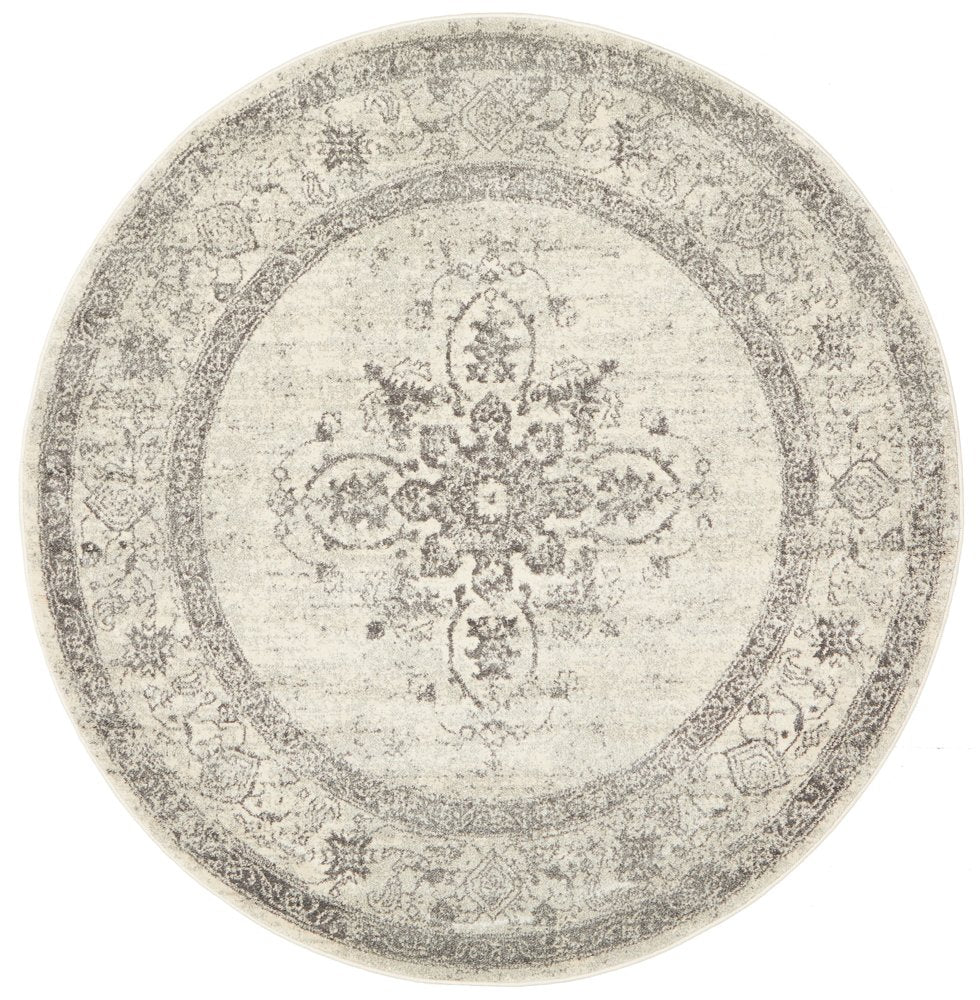 Harley Silver Round Rug