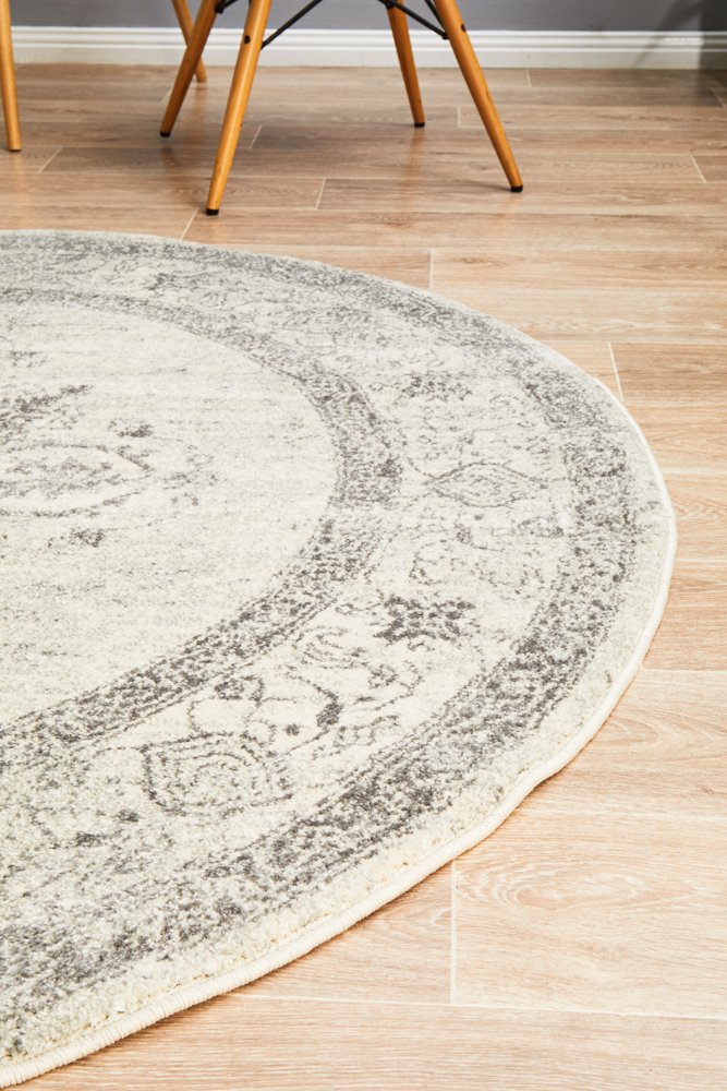 Harley Silver Round Rug