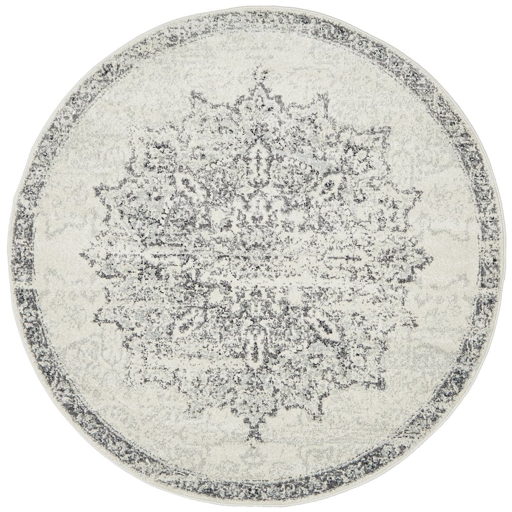Hilton Silver Round Rug