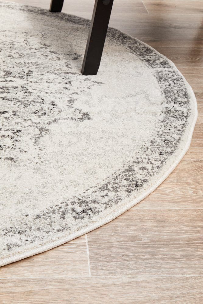 Hilton Silver Round Rug
