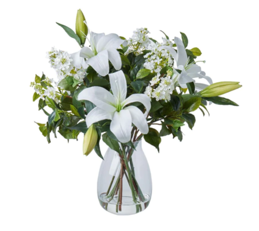 Large White Lily Garden Arrangement