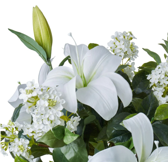 Large White Lily Garden Arrangement