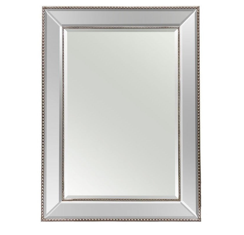 Silver Beaded Wall Mirror