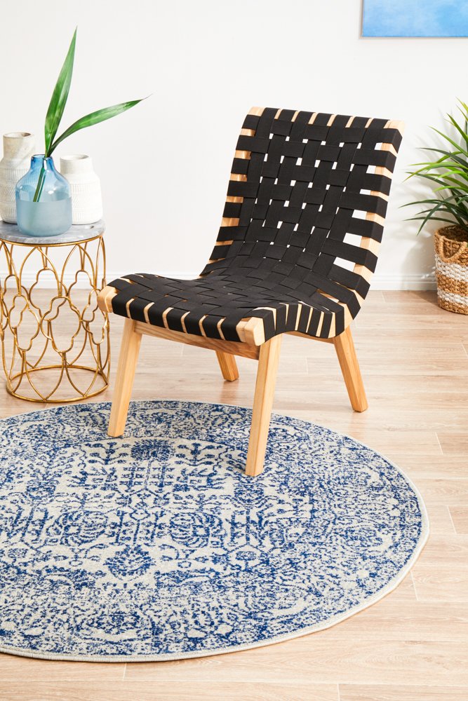 Hamptons Navy Round Rug