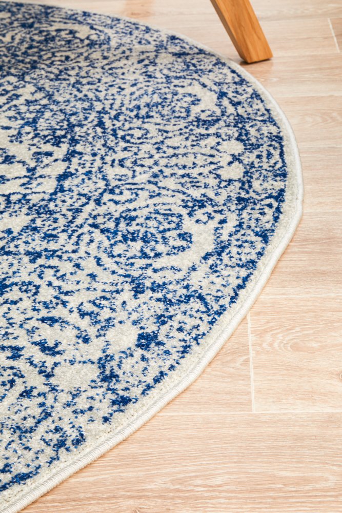 Hamptons Navy Round Rug