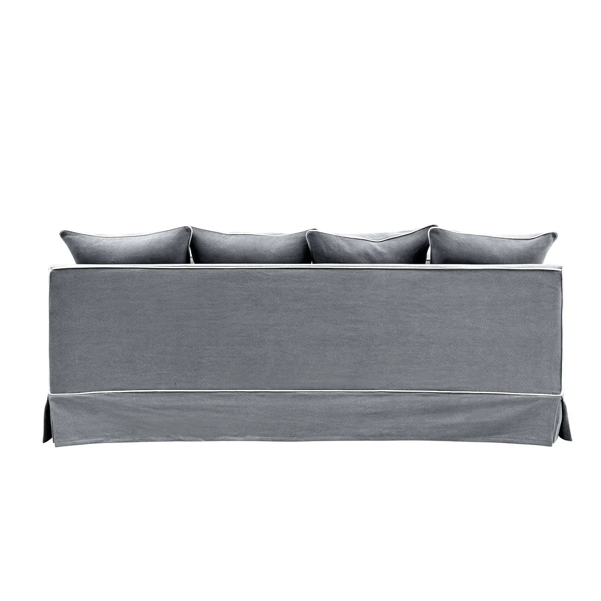 Ex Display Avondale Three Seater Sofa In Grey with White Piping