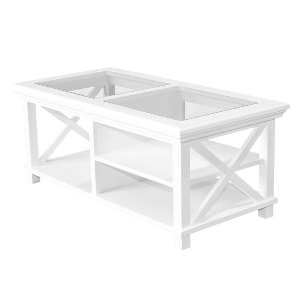 Newport Rectangle Coffee Table In White - PREORDER