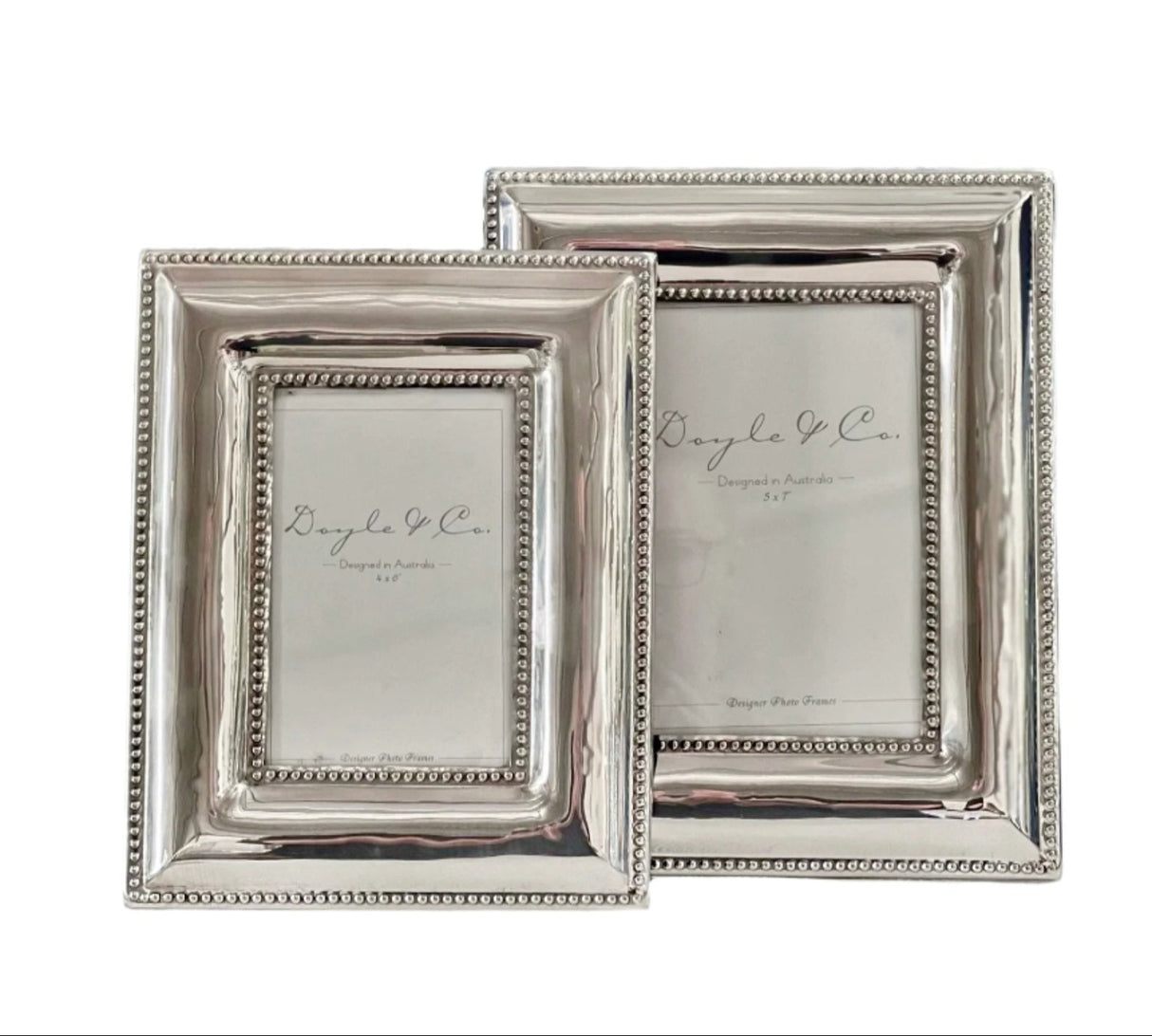Silver Vintage Beaded Photo Frames