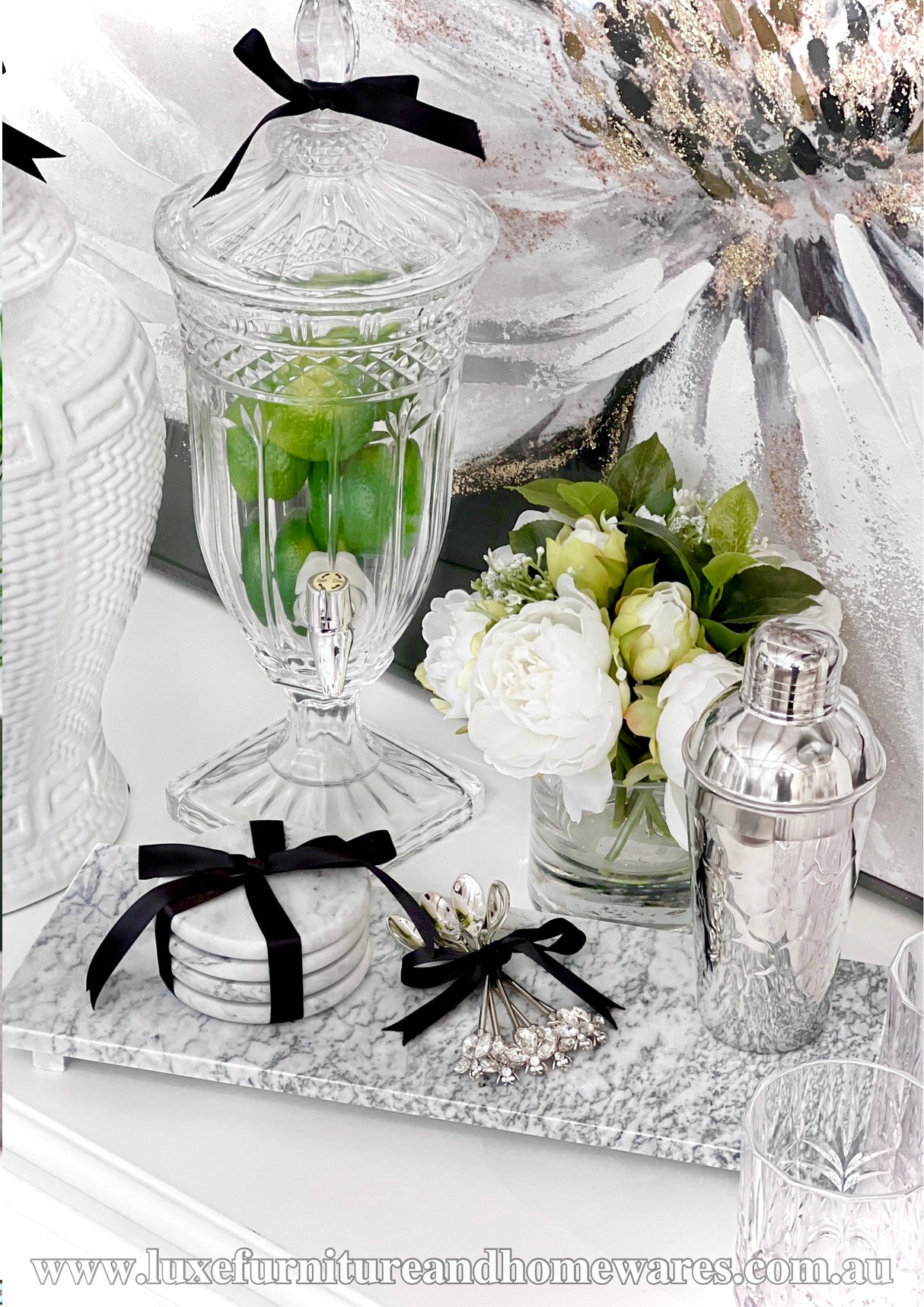 Grey Carrara Marble Serving Board