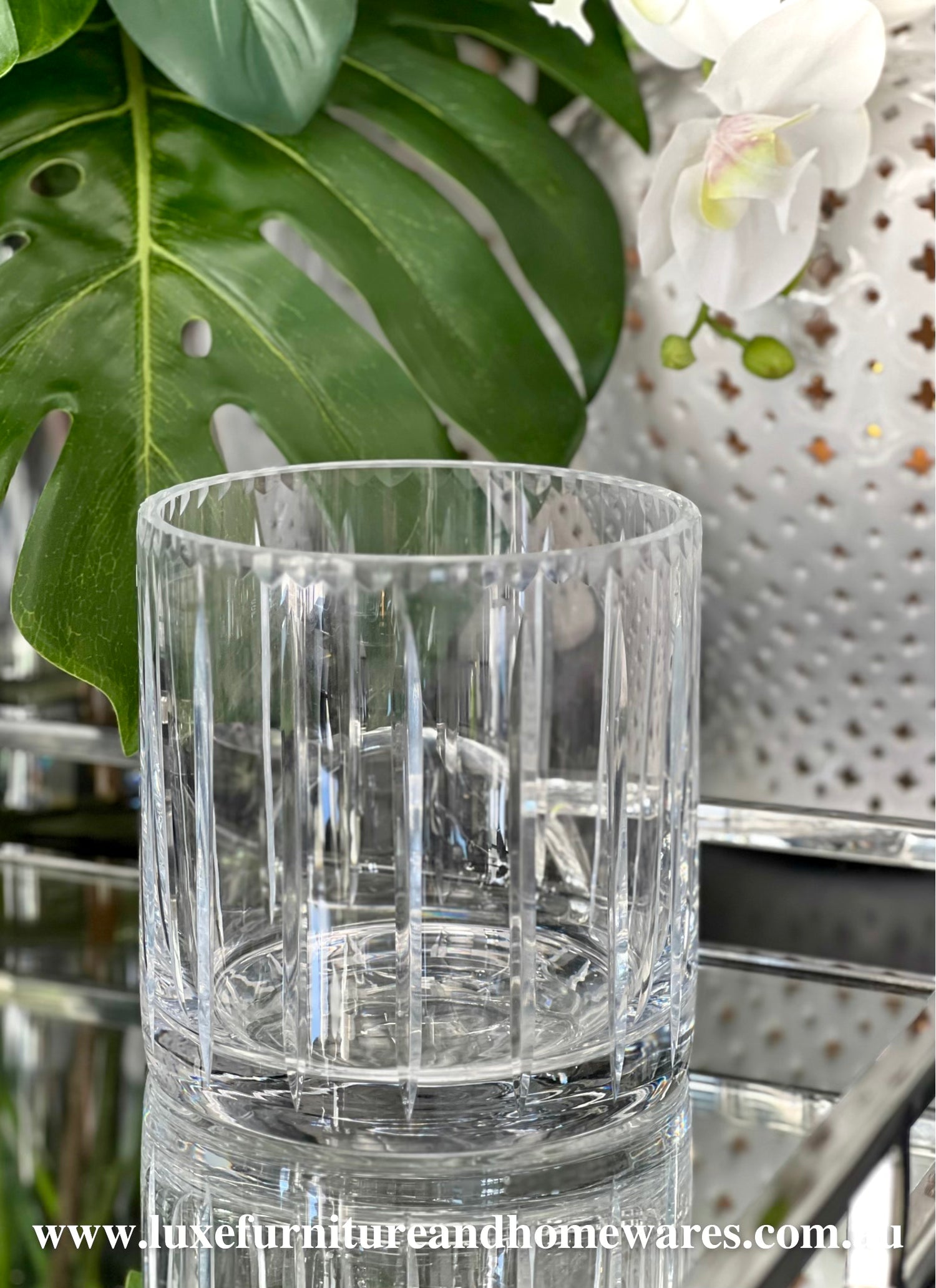 Clear European Crystal Cylinder Vase