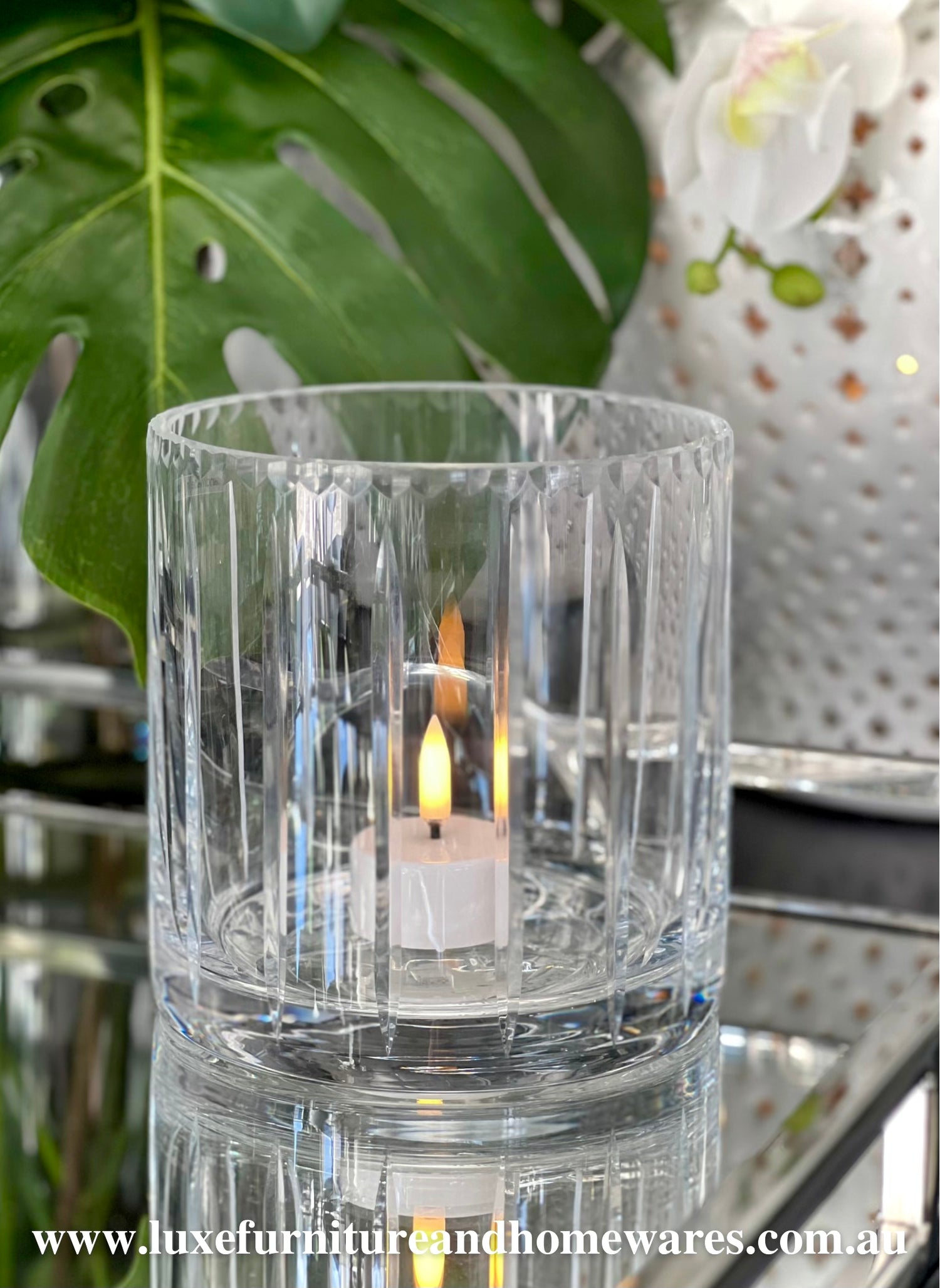 Clear European Crystal Cylinder Vase
