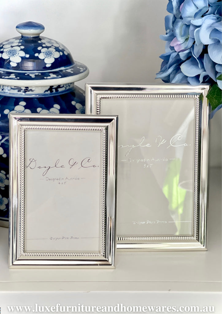 Silver Beaded Trim Photo Frames