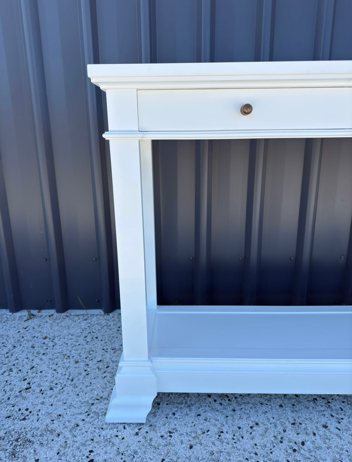 Ex Display White Bayview Three Drawer Console Hall Table