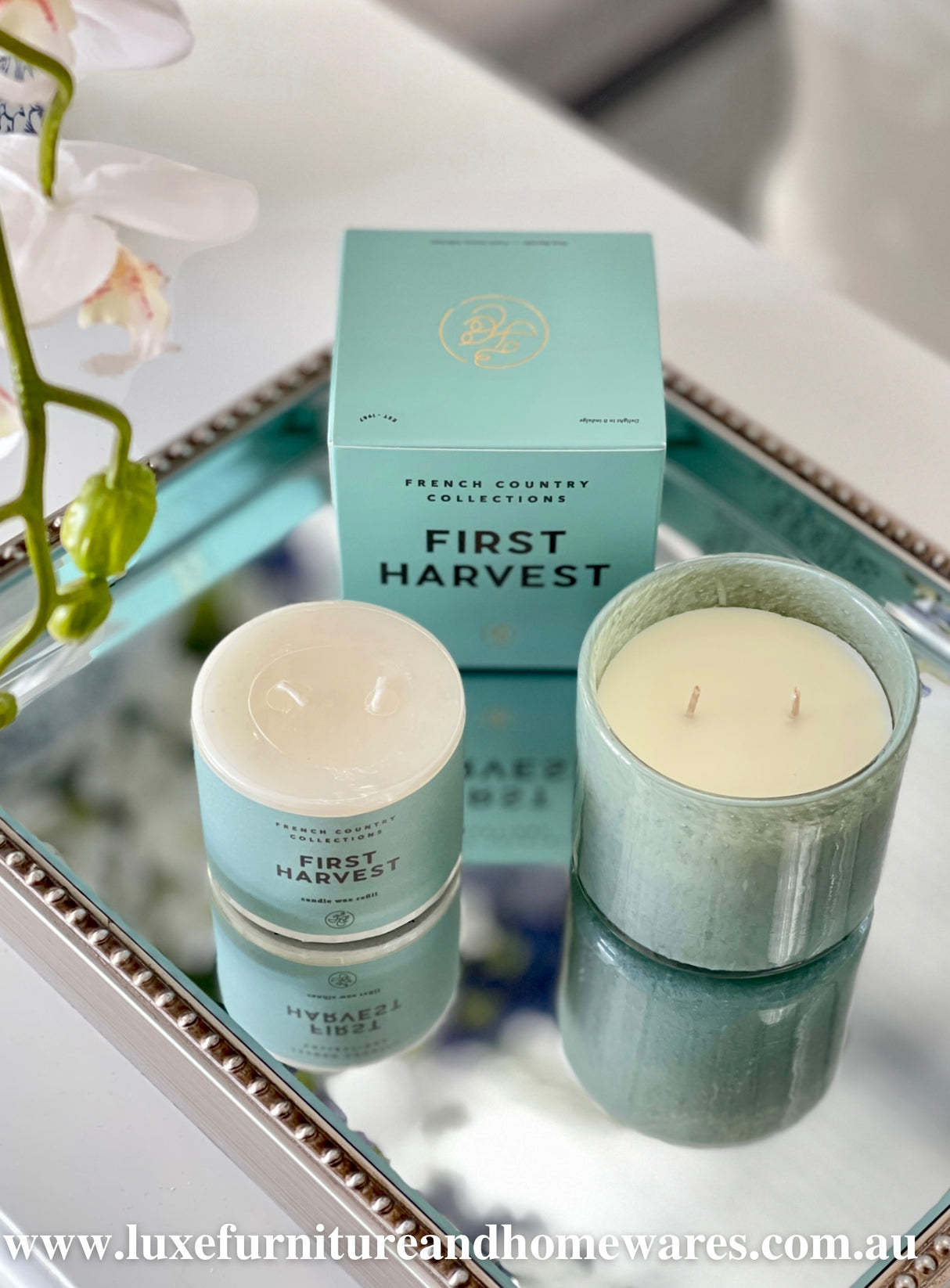 Jade Glass Candle plus refill