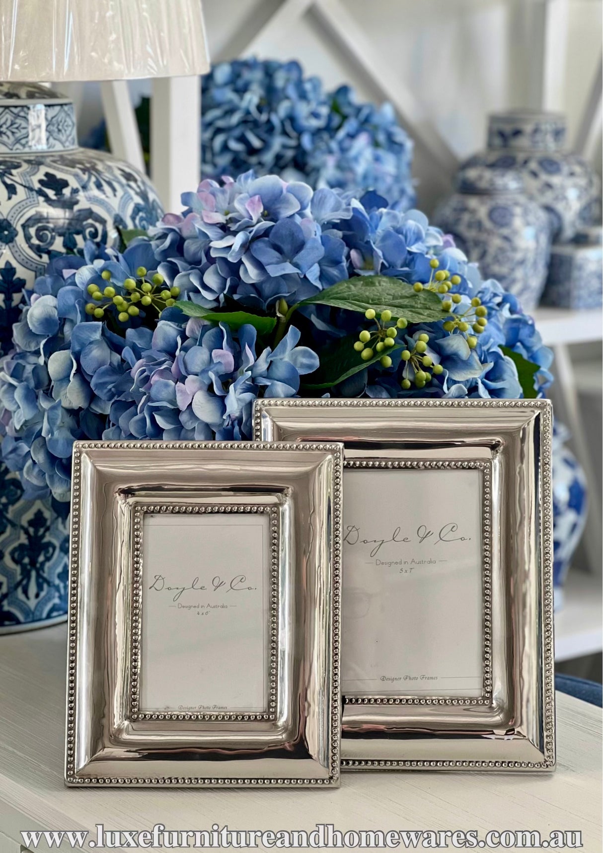 Silver Vintage Beaded Photo Frames