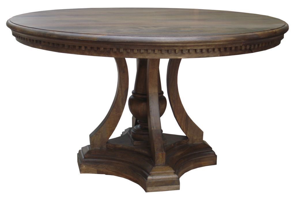 Huntington Round Pedestal Dining Table in Walnut Grey