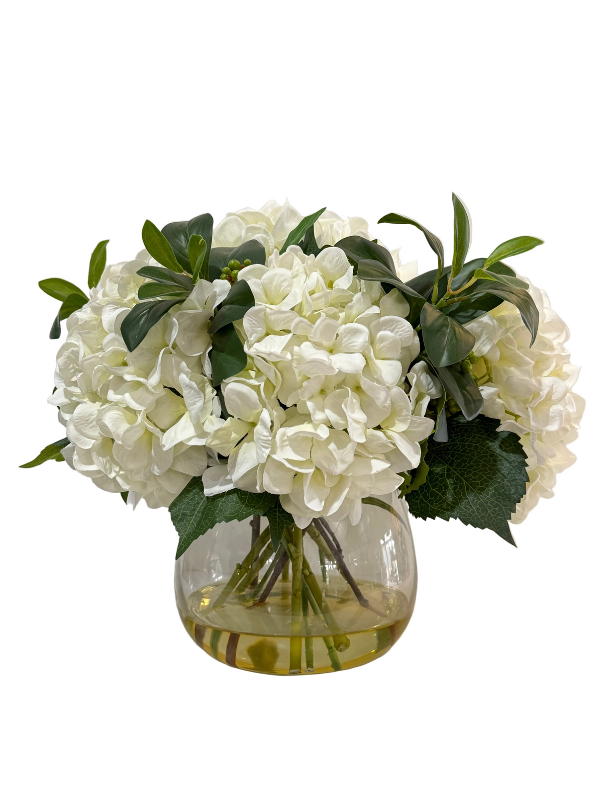 Ex-Display Large White Hydrangea And Berry Mix In Classic Vase