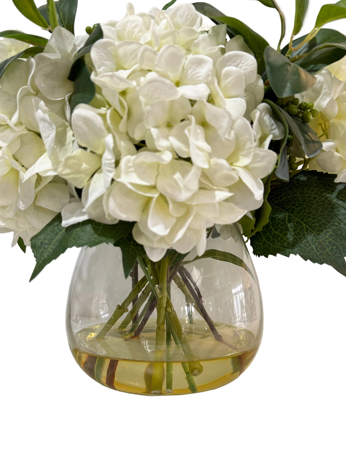 Ex-Display Large White Hydrangea And Berry Mix In Classic Vase