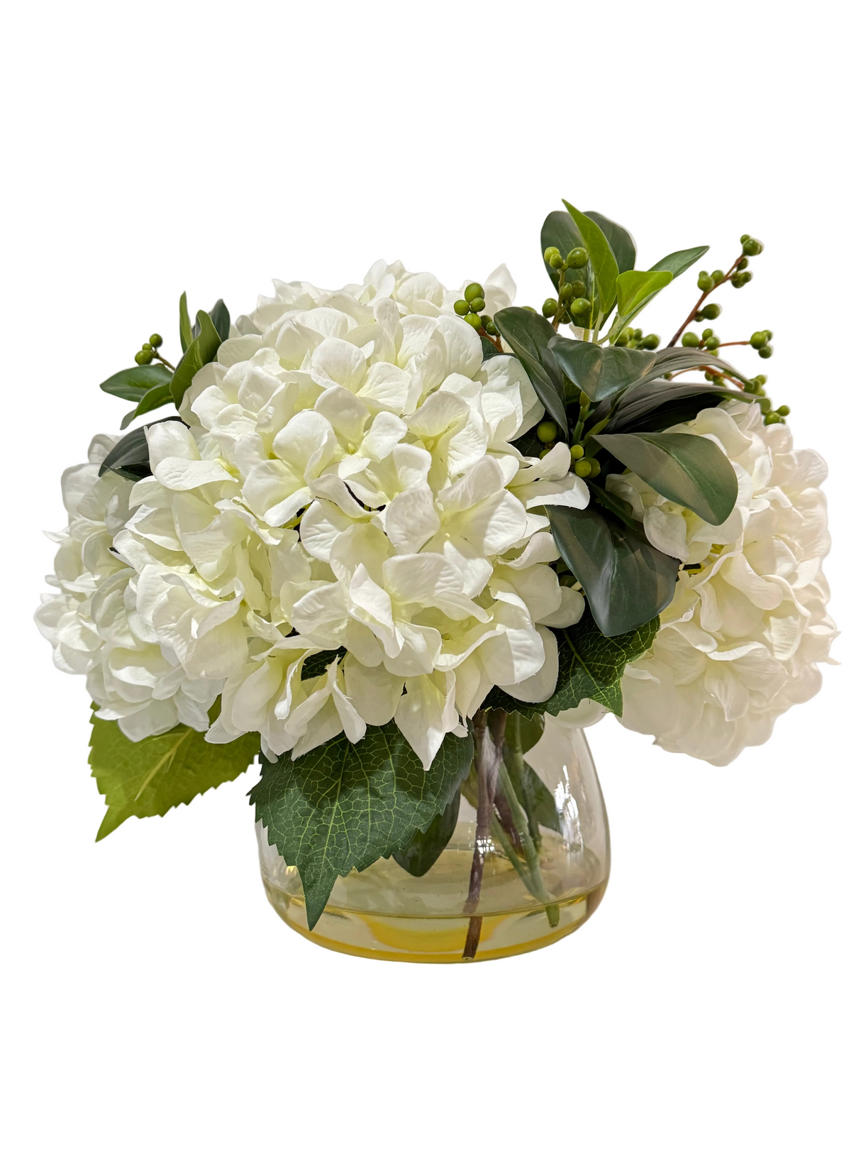 Ex-Display White Hydrangea And Berry Mix In Classic Vase