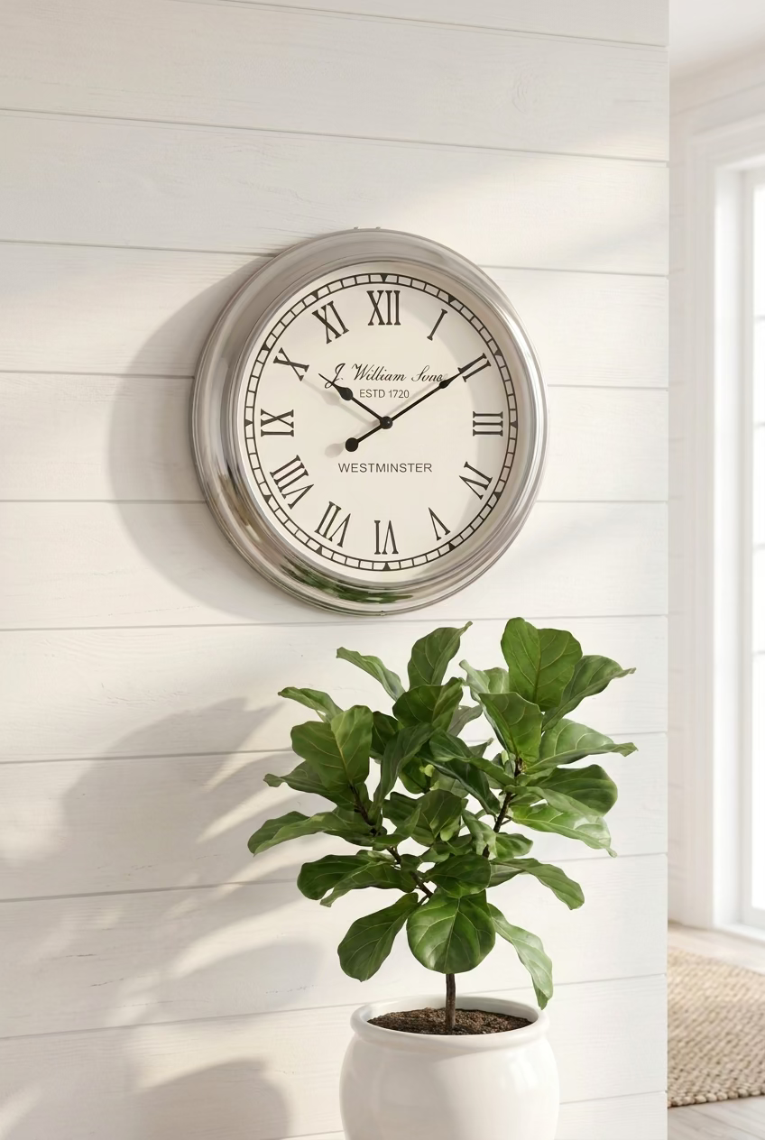 Ex-Display Silver Westminster Wall Clock