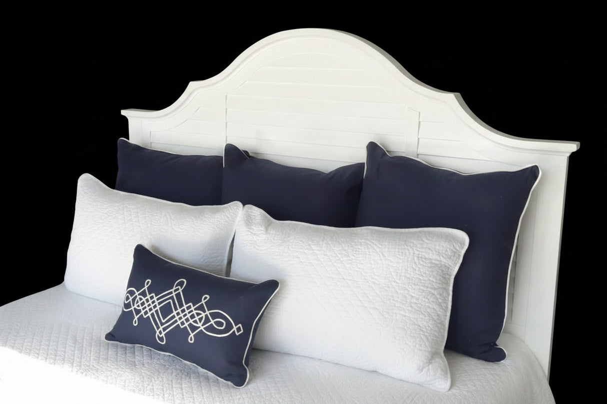 Ex-Display Hamptons White Wood Queen Size Bed Frame