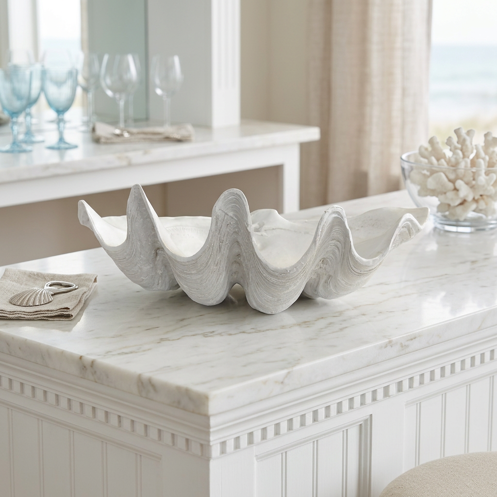 Ex-Display Medium White Faux Clam Shell