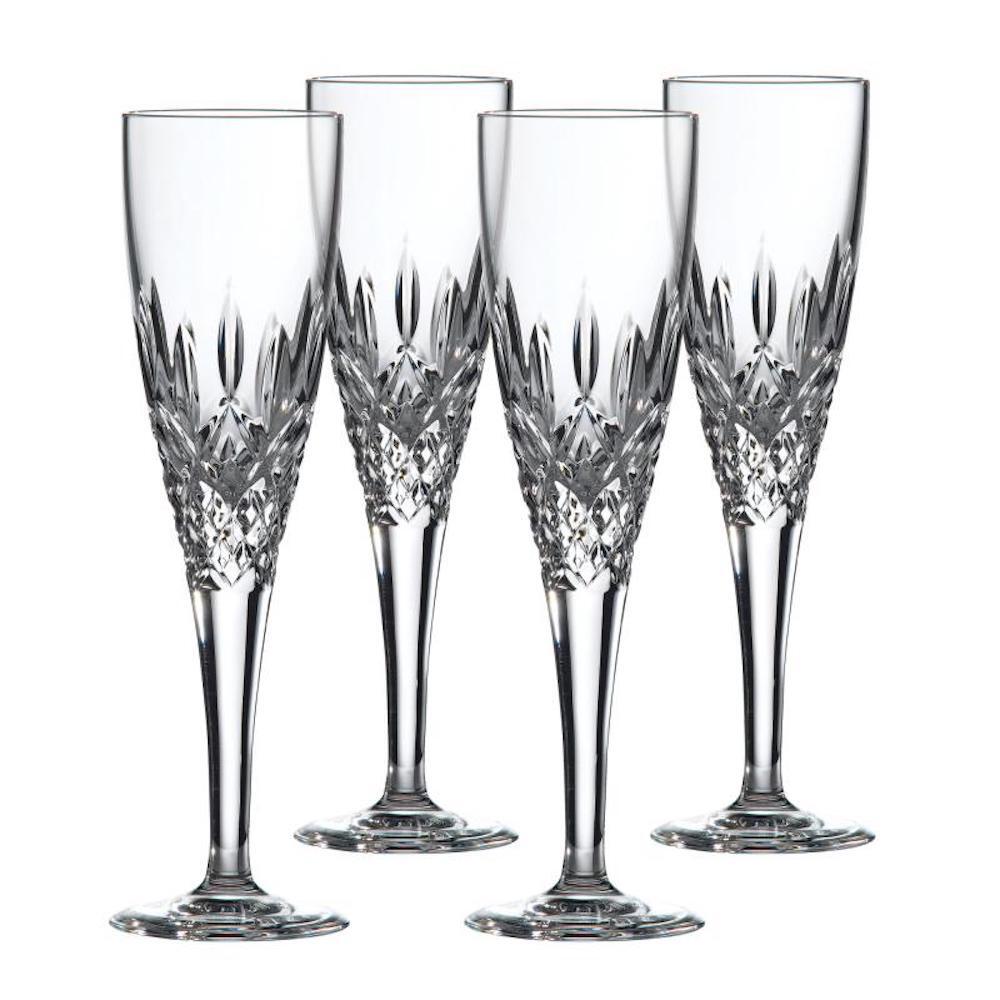 Set Of 4 Royal Doulton Crystal Highclere Champagne Flutes