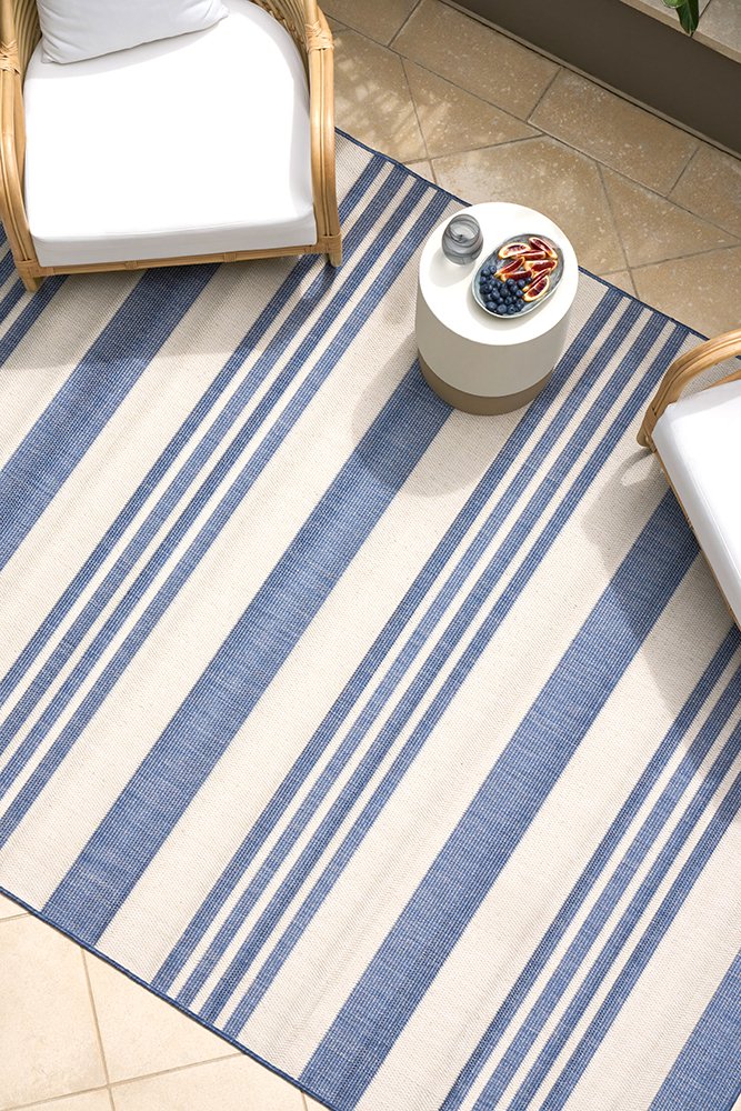 Oasis Blue & White Outdoor Floor Rug