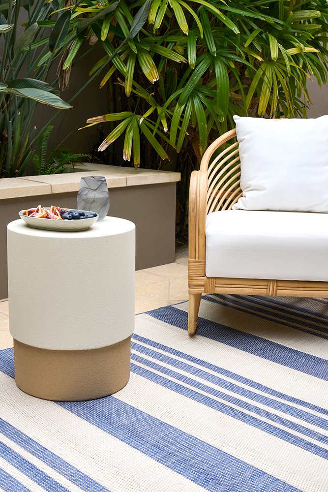 Oasis Blue & White Outdoor Floor Rug