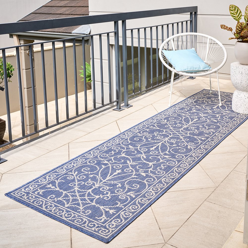 Haven Blue & White Outdoor Runner
